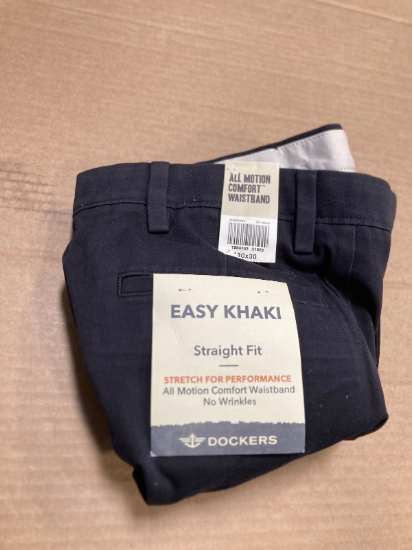 Photo 1 of Dockers Men's Straight Fit Easy Khaki Pants, Navy, 30W x 30L
