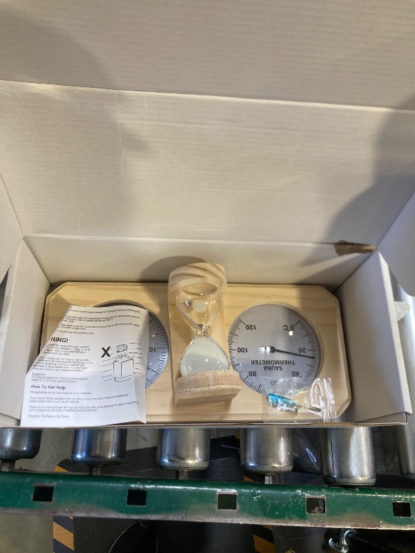 Photo 1 of ikare Sauna Thermometer and Hygrometer - 3 in 1 Wooden Sauna 15 Minute Hourglass Sand Timer, Wall-Mounted Sauna Room Accessories