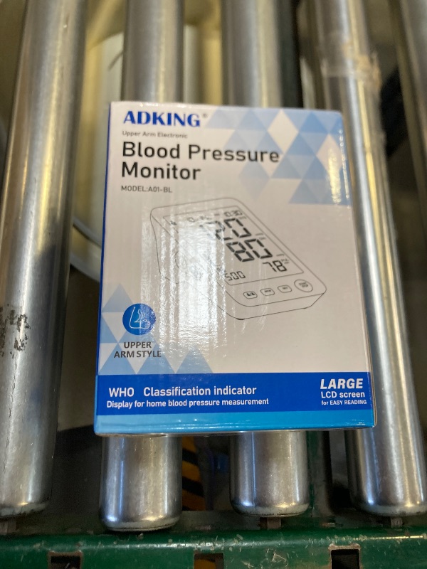 Photo 1 of ADKING Automatic Upper Arm Blood Pressure Monitor Home Use, Large BP Cuff, Large Backlit Display, 2X500 Memories, Nylon Carry Case (Blue)