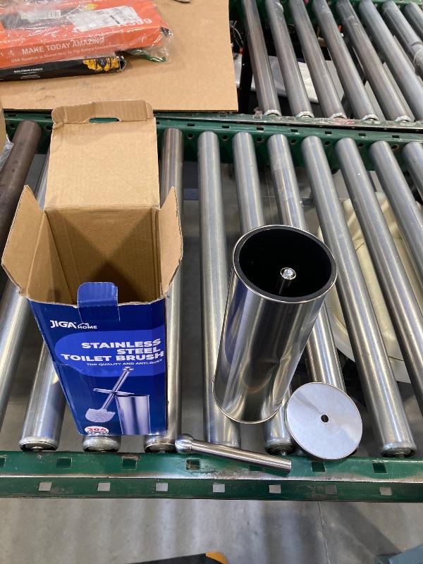 Photo 1 of JIGA Toilet Brush and Holder, Stainless Steel Toilet Bowl Brush, Bathroom Toilet Bowl Scrubber Brush with Stiff Bristles