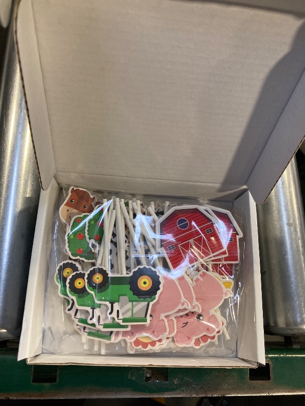 Photo 1 of WERNNSAI 36 PCS Farm Cupcake Toppers - Baby Shower Farm Birthday Party Decorations for Kids Farm Animals Tractor Barnyard Cake Toppers Party Favors Cake Decor Picks Farm Party Supplies