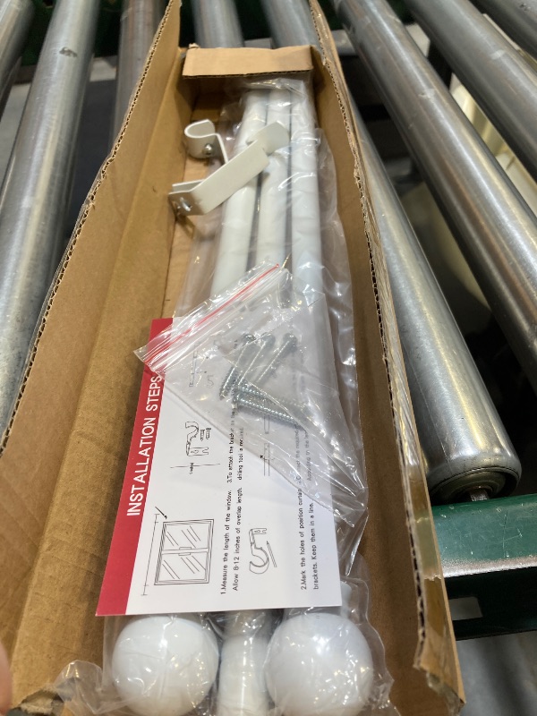 Photo 1 of Curtain Rods for Windows 31"- 46", 5/8 inch Small White Curtain Rod Adjustable by Splicing for Bedroom, Living Room, Kitchen and Outdoors