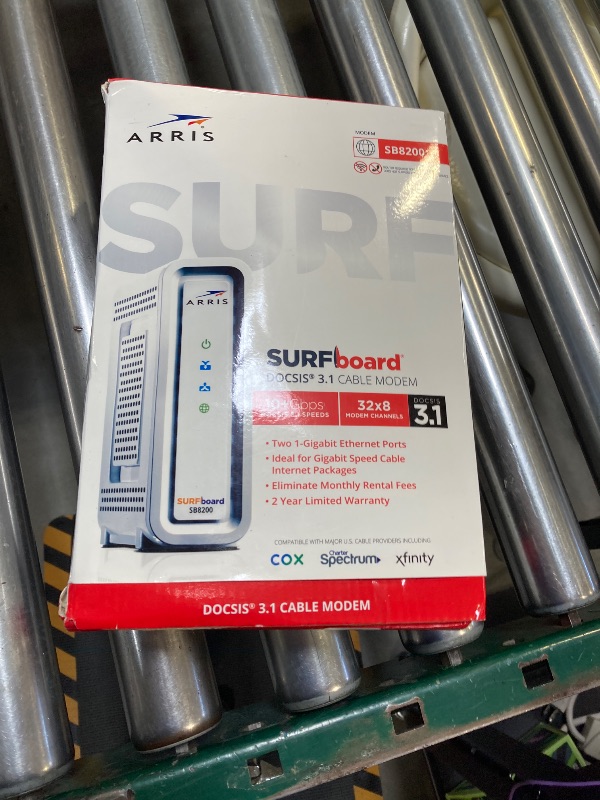 Photo 1 of ARRIS (SB8200) - Cable Modem - Fast DOCSIS 3.1 32x8 Gigabit Cable Modem , Approved for Comcast Xfinity, Cox, Charter Spectrum, & more | 1 Gbps Max Internet Speed, 4 OFDM Channels
