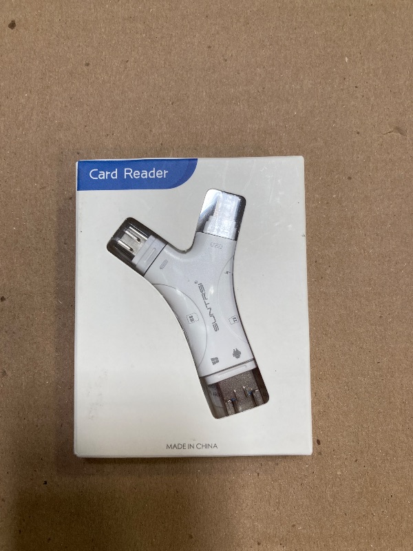 Photo 1 of SD Card Reader for iPhone/ipad/Android/Mac/Computer/Camera,4 in1 Micro SD Card Reader Trail Camera Viewer, Portable Memory Card Reader SD Card Adapter for SD and TF Cards(White)