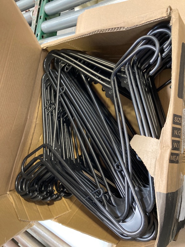 Photo 1 of HOUSE DAY Black Plastic Hangers 60 Pack, Clothes Hangers with Non Slip Hooks, Durable & Space Saving Coat Hanger, Light-Weight Clothing Hanger, Perfect Closet Organizer for Everyday Use
