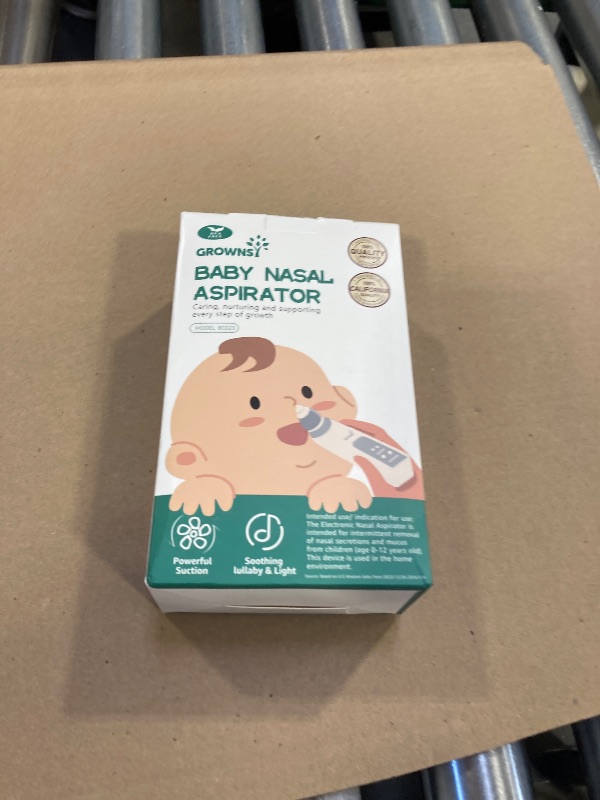 Photo 1 of GROWNSY Nasal Aspirator for Baby, Electric Nose Aspirator for Toddler, Baby Nose Sucker, Automatic Nose Cleaner with 3 Silicone Tips, Adjustable Suction Level, Music and Light Soothing Function