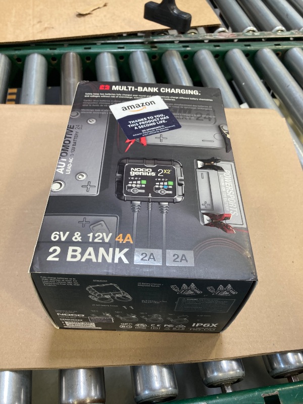 Photo 1 of NOCO GENIUS2X2, 2-Bank, 4A (2A/Bank) Smart Car Battery Charger, 6V/12V Automotive Charger, Battery Maintainer, Trickle Charger, Float Charger and Desulfator for Motorcycle, ATV and Lithium Batteries