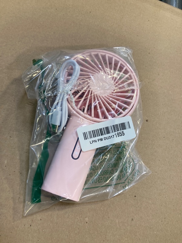 Photo 1 of WHATOOK Portable Fan Handheld Mini Fan: High Speed Cooling Fans 10 Hours Battery Life Usb Rechargeable Personal Fans Small Essentials for Women Beach Travel Vacation(Pink)