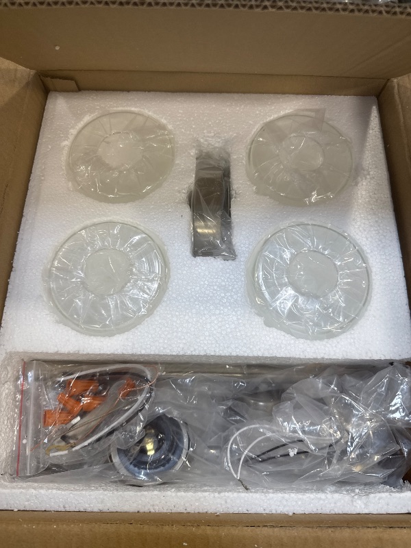 Photo 1 of Guliaofo 4-Light Bathroom Vanity Lights, Brushed Nickel Vanity Light with Clear Glass Shade, Bathroom Light Fixture Over Mirror, Wall Lamp Over Mirror, Nickel Vanity Lights for Bathroom Bedroom, E26