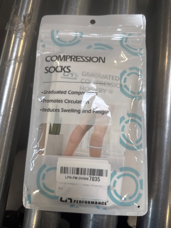 Photo 1 of Lin Performance Medical Calf Compression Sleeve for Women and Men, 20-30 mmHg Lightweight Footless Socks for Nurses, Pregnant, Travel and Flight, Varicose Veins, Post Surgery Recovery, Edema?Beige,XL?