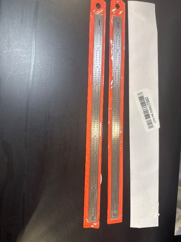 Photo 1 of Mr. Pen Machinist Ruler, 2 Pack, 12 Inch, Stainless Steel with Inch Graduations 1/10, 1/100, 1/32, 1/64 Inch