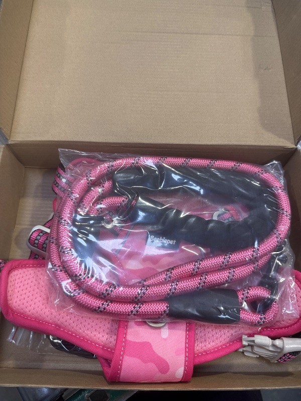 Photo 1 of Beebiepet Heavy Duty Tactical Dog Harness for Medium Dogs, No Pull Adjustable Pet Harness Reflective Service Training Easy Control Pet Vest Military K9 Working Dog Harnesses- Medium, Pink Camo