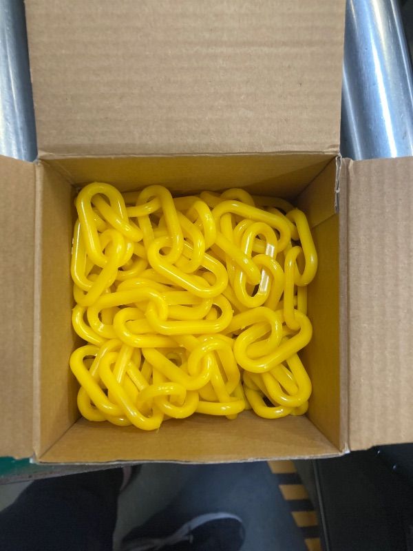 Photo 1 of Reliabe1st Yellow Plastic Safety Barrier Chain (13 Feet)| Loading Dock Kit | Caution Security Chain Safety Chain for Crowd Control, Construction Site | Safety Barrier