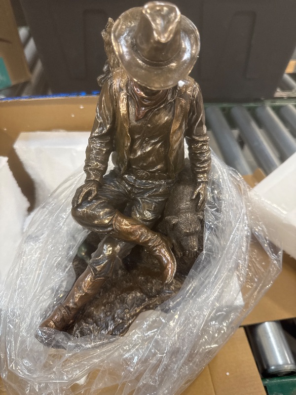 Photo 1 of Cowboy and Dog Napping Statue Sculpture