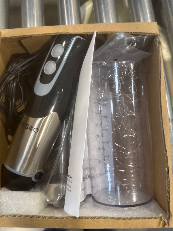 Photo 1 of FRESKO Immersion Handheld Blender 500W with 700ml Beaker, 12-Speed & Turbo Mode Hand Blender Stick, 304 Stainless Steel Blades for Soup, Smoothie, Puree, Baby Food