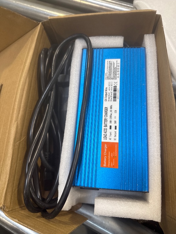 Photo 1 of 36 Volt Golf Cart Battery Charger with Crowfoot Plug for Yamaha Ezgo Club Car (Lead Acid Batteries), 12Amp 36V Club Car Charger with Trickle Charge, A Replacement for Golf Cart Charger 36 Volt ezgo