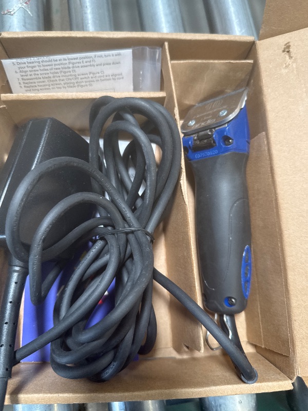 Photo 1 of Andis 68520 Excel Professional 5-Speed Detachable Blade Clipper Kit - Animal/Dog Grooming, Rotary Motor, Soft-Grip Anti-Slip Housing, 14-Inch Cord, for All Coats & Breeds, SMC, Blue