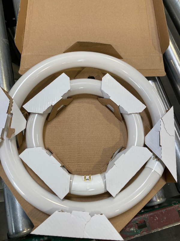Photo 1 of FC8T9/KB 22W and FC12T9/KB 32W Warm White Set, Round Fluorescent 8 inch T9 22 Watts & Circular Light Bulbs 12 inch 32 Watts Pack, Circline Kitchen and Bath Ceiling Fan Bulb, 3000K, G10q Prong