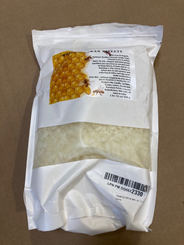 Photo 1 of Howemon White Beeswax Pellets 2LB 100% Pure and Natural Triple Filtered for Skin, Face, Body and Hair Care DIY Creams, Lotions, Lip Balm and Soap Making Supplies