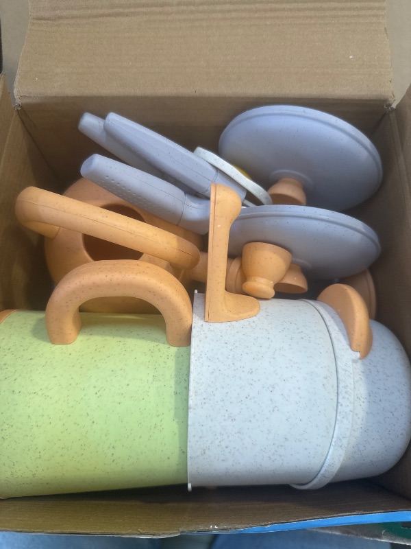 Photo 1 of Pretend Play Kitchen Accessories Toys, Pots and Pans Utensils Playset for Kids, Cooking Play Set Gift for Toddlers Boys and Girls 3 4 5 Years Old