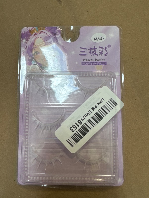 Photo 1 of outopen White False Eyelashes Halloween White Eye lashes Extension Tools Anime Cosplay Makeup Natural Looking Masquerade Party Eyelashes (A04-White Manga Lashes 3 Pairs)