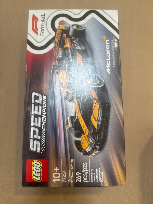 Photo 1 of LEGO Speed Champions McLaren F1 Team MCL38 Race Car Toy - Building Set for Kids, Boys & Girls, Ages 10+ - Toy Car for F1 Fans - Gift Idea for Birthday - 77251
