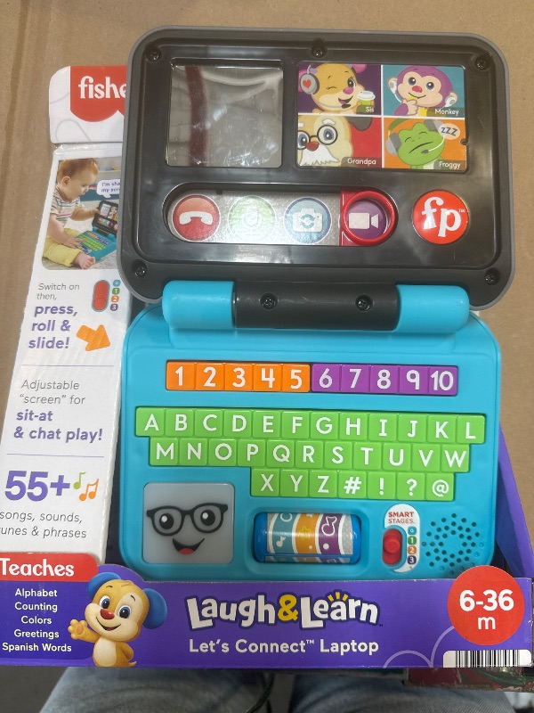 Photo 1 of Fisher-Price Baby & Toddler Toy Laugh & Learn Let’s Connect Laptop Pretend Computer with Smart Stages for Infants Ages 6+ Months?
