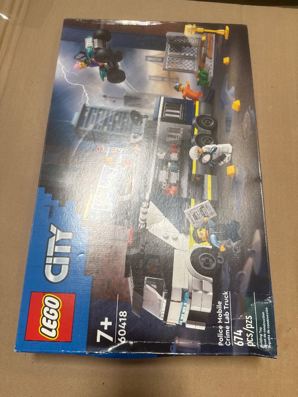 Photo 1 of LEGO City Police Mobile Crime Lab Truck Toy, Pretend Play Police Toy, Includes Quad Bike, 2 Officers, 1 Scientist and 2 Crook Minifigures, Police Truck Toy for Kids Ages 7 Plus, 60418