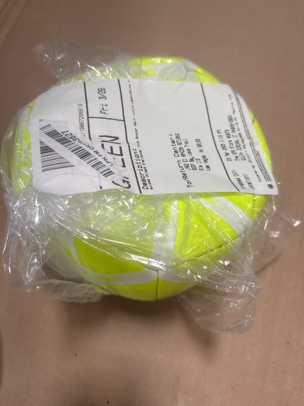 Photo 1 of adidas Unisex Starlancer Club Soocer Ball, Lucid Lemon/White, 4