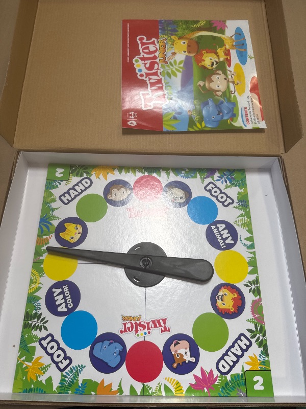 Photo 1 of Hasbro Gaming Twister Junior Game, Animal Adventure 2-Sided Mat, 2 Games in 1, Party Game for Kids Ages 3 and Up and 2-4 Players (Amazon Exclusive)