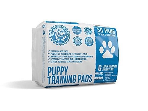 Photo 1 of Bulldogology Puppy Pee Pads with Adhesive Sticky Tape (24x24) Large Premium Dog Pads - 6 Layer Dog Training Pads and Pet Wee Pads with Quick-Dry Bulls
