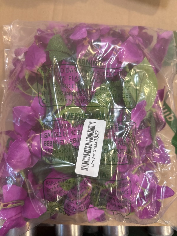 Photo 1 of Artificial Bougainvillea Faux Flowers Plants for Outdoor Outside Spring Decoration, 2PCS Hanging Fake Silk Long Vines Trailing UV Resistant Realistic for Home Porch Patio Balcony Yard, Fuchsia