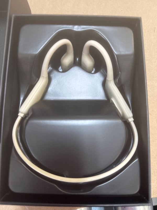 Photo 1 of KOPIDOE Swimming Headphones, IP68 Waterproof Bone Conduction Headphones with 32GB Memory, Bluetooth 5.4 Open Earphones, Wireless Underwater Earbuds for Swimming, Running, Sports?Beige?