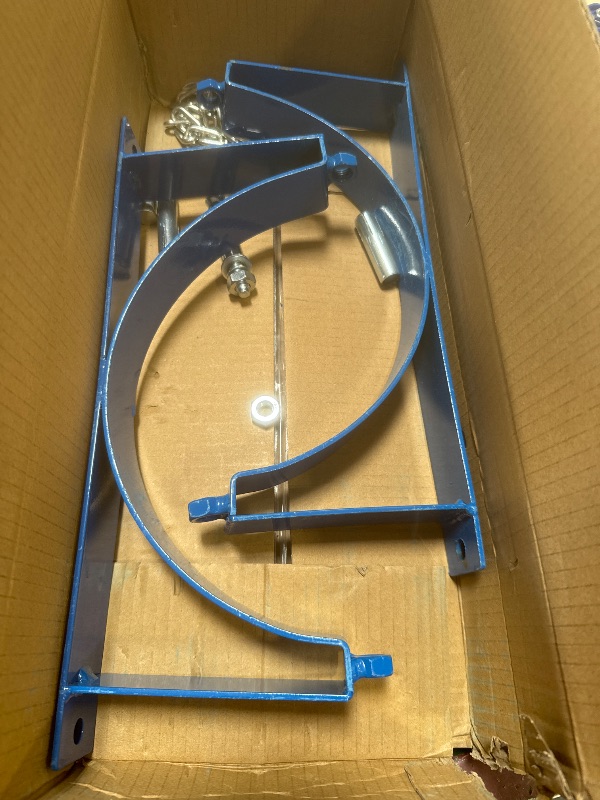 Photo 1 of QWORK Steel Wall-Mounted Bracket for Cylinder, 2 Pack Durable Gas Cylinder Bracket with Screws and Safety Chain Supported