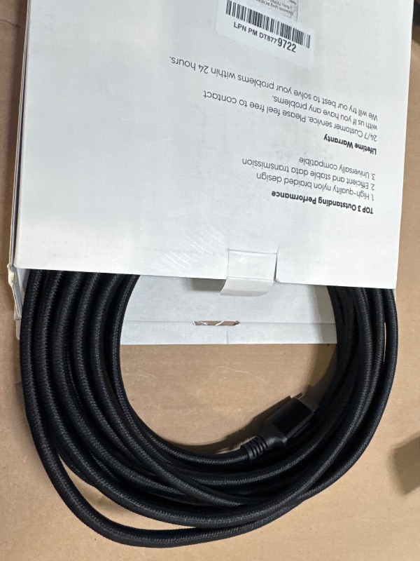 Photo 1 of Snowkids Long 8K HDMI Cable 25 ft, Ultra 48Gbps High Speed 3D 8K60 4K120 144Hz Braided HDMI Cord 2.1 eARC HDR10 HDCP 2.2&2.3 Compatible with Roku TV/PS5/HDTV/Blu-ray