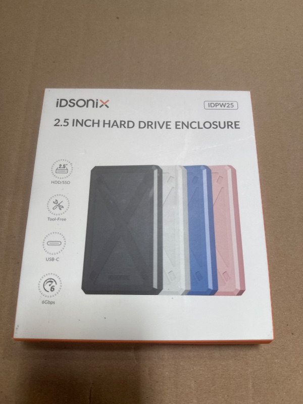 Photo 1 of iDsonix 2.5 inch Hard Drive Enclosure, 6Gbps USB C 3.1 to SATA III Tool-Free External Hard Drive Enclosure for 7mm/9.5mm 2.5" SSD HDD with UASP Compatible with Toshiba Samsung WD Black(PW25-1C3)