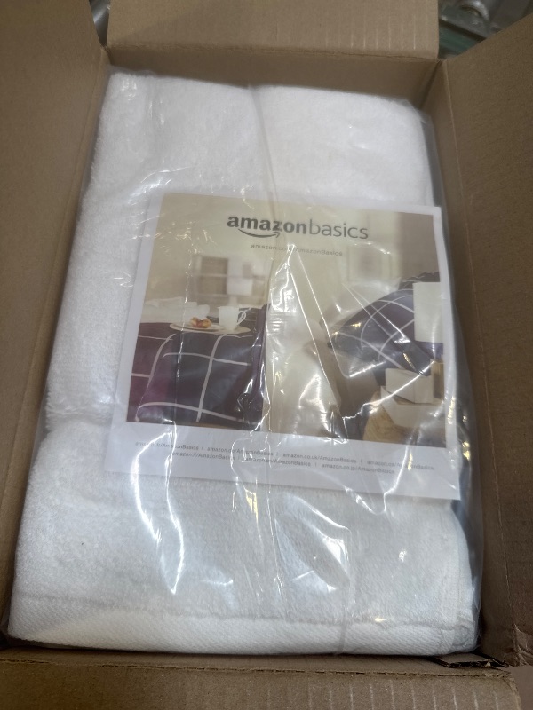 Photo 1 of Amazon Basics 100% Cotton hand towels for bathroom - 12 Pack white towel (16 x 26 inches)