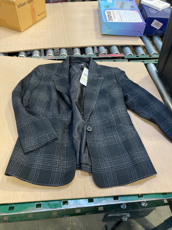 Photo 1 of Black Label by Evan-Picone Plaid Suit Jacket, 4, Black