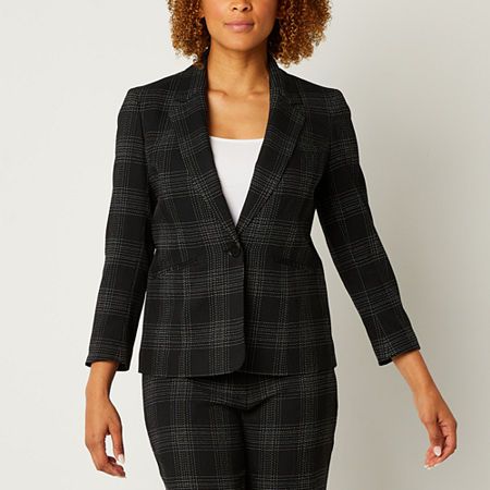 Photo 1 of Black Label by Evan-Picone Plaid Suit Jacket, 4, Black