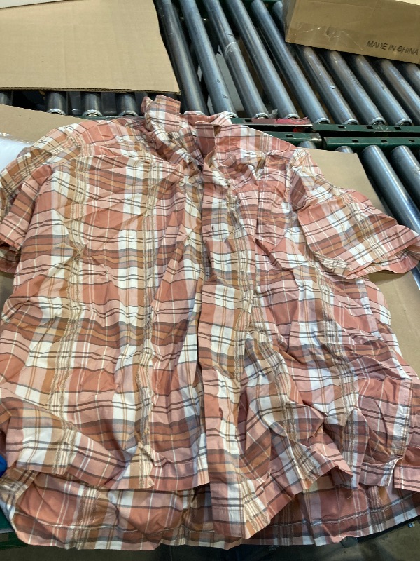 Photo 1 of Frye and Co. Mens Regular Fit Short Sleeve Plaid Button-Down Shirt ( size 5xl )