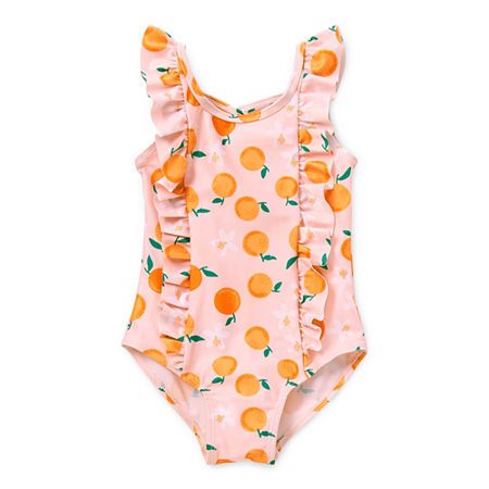 Photo 1 of Sol Swim Toddler Girls One Piece Swimsuit, 4t, Orange