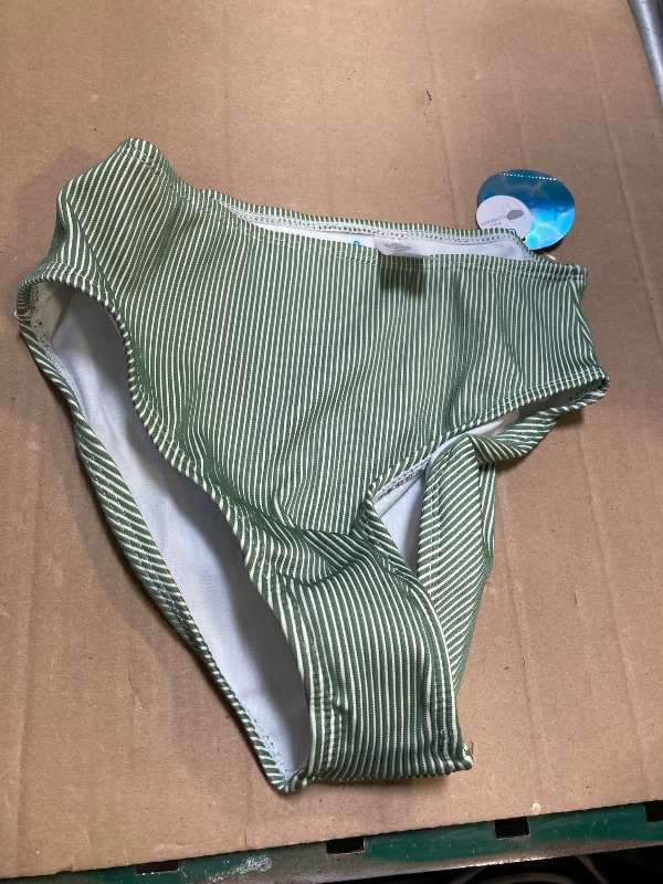 Photo 1 of Decree Womens Lined High Waist Bikini Swimsuit Bottom Juniors, Small, Green