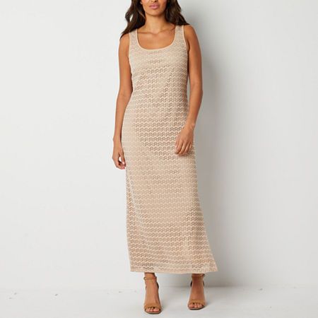 Photo 1 of Maia Sleeveless Crochet Maxi Dress, 10, Beige 