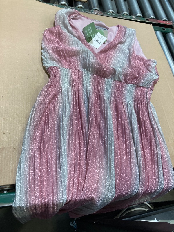 Photo 1 of Danny & Nicole Sleeveless Striped MIDI Fit + Flare Dress, 14, Pink