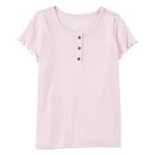 Photo 1 of Garanimals Toddler Girl Short Sleeve Rib Henley T-Shirt, Size 8