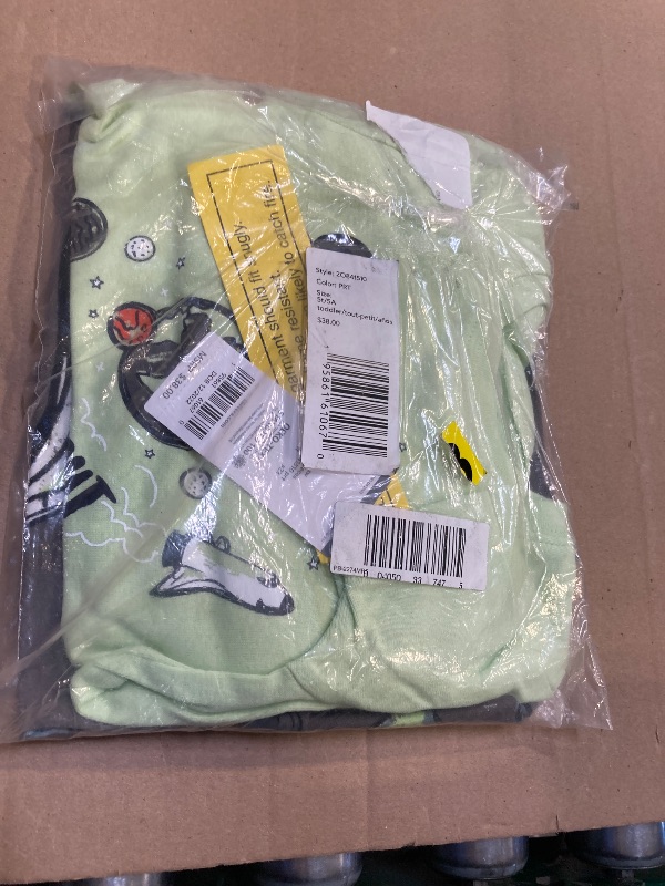 Photo 1 of Carter's Boy's 4 Piece Cotton Snug fit Pajama Set (Green/Spacing Out, 5T)