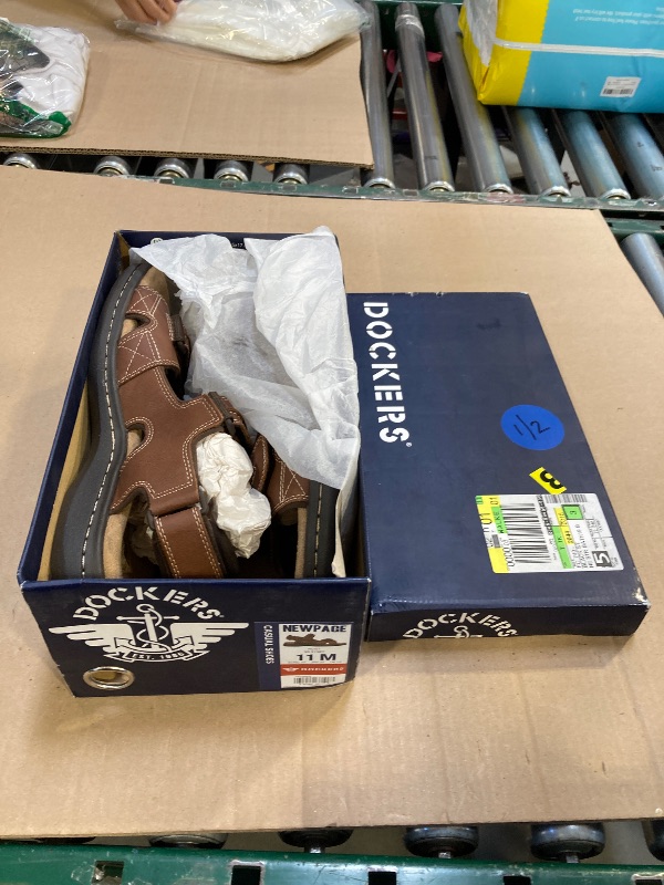 Photo 1 of Dockers Mens Hook & Loop Sport Sandal, Rust, 11 US