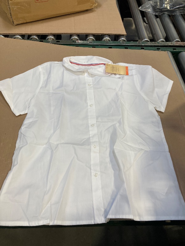 Photo 1 of  French Toast Uniform Kids Piped Peter Pan Collar Broadcloth Shirt ( size 16.5 plus )