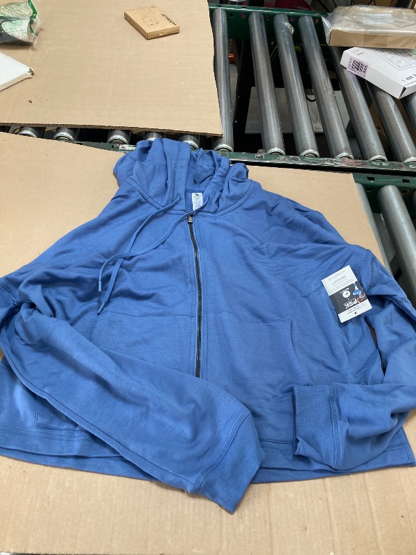 Photo 1 of 90 degree Women's Blue Brushed Terry Hoodie ( size xxl ) 