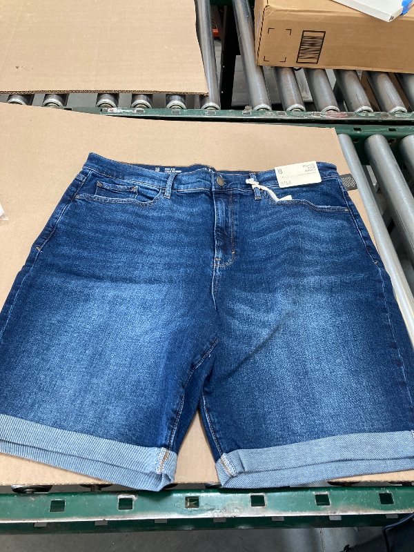 Photo 1 of a.n.a Womens High Rise 9" Denim Short-Plus ( size 18 ) 
